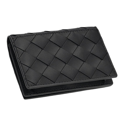 ボッテガ・ヴェネタ 名刺入れ メンズ ブランド BOTTEGA VENETA イントレチャート レザー 593115 V3UH2 8803 ブラック 593115-V3UH2-8803