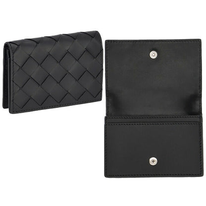 ボッテガ・ヴェネタ 名刺入れ メンズ ブランド BOTTEGA VENETA イントレチャート レザー 593115 V3UH2 8803 ブラック 593115-V3UH2-8803