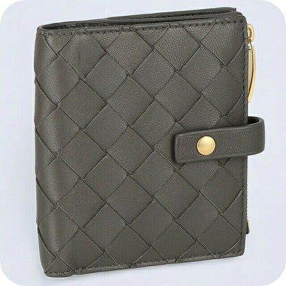 ボッテガ・ヴェネタ 二つ折り財布 レディース ブランド BOTTEGA VENETA イントレチャート 600270 VCPP3 1408 グレー 600270-VCPP3-1408