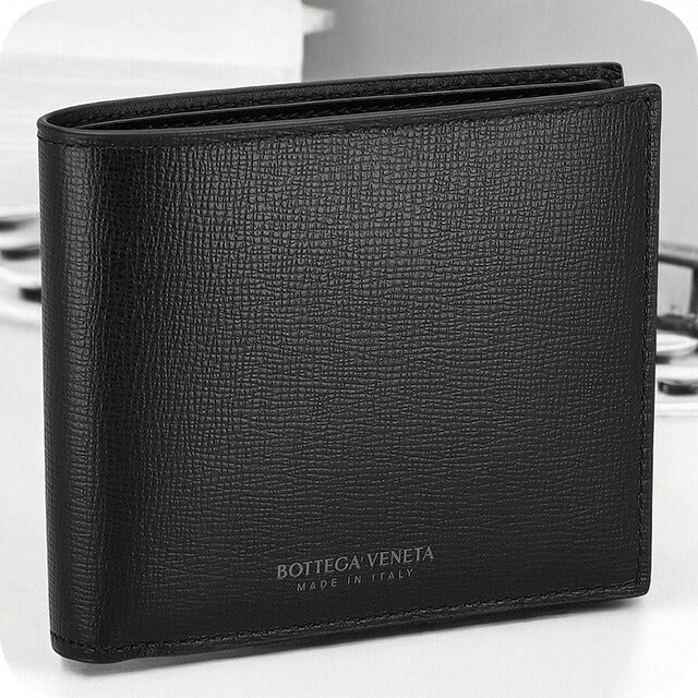 ボッテガ・ヴェネタ 二つ折り財布 メンズ ブランド BOTTEGA VENETA 605721-V48M1 ブラック 605721-V48M1-8803