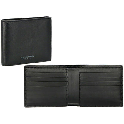 ボッテガ・ヴェネタ 二つ折り財布 メンズ ブランド BOTTEGA VENETA 605721 VMA82 8803 ブラック 605721-VMA82-8803