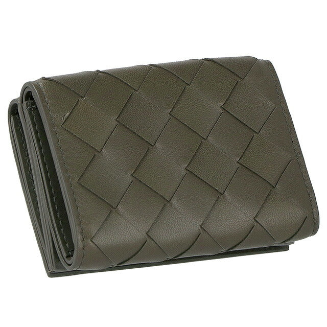 ボッテガ・ヴェネタ 三つ折り財布 レディース ブランド BOTTEGA VENETA イントレチャート 609285 VCPP2 1444 グレー 609285-VCPP2-1444