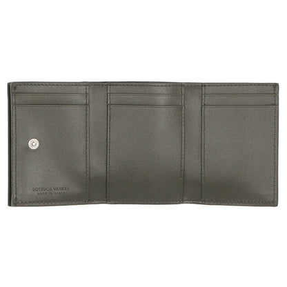 ボッテガ・ヴェネタ 三つ折り財布 レディース ブランド BOTTEGA VENETA イントレチャート 609285 VCPP2 1444 グレー 609285-VCPP2-1444