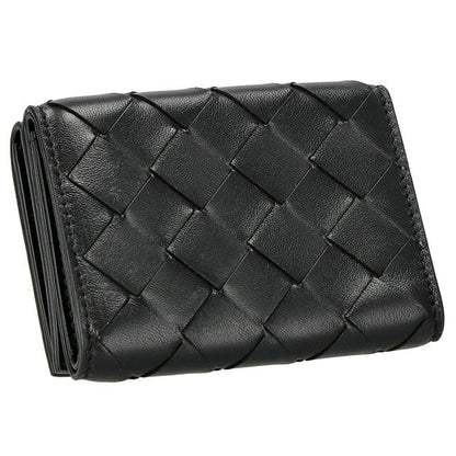 ボッテガ・ヴェネタ 三つ折り財布 メンズ ブランド BOTTEGA VENETA イントレチャート 609285 VCPP2 8803 ブラック 609285-VCPP2-8803