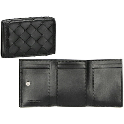 ボッテガ・ヴェネタ 三つ折り財布 メンズ ブランド BOTTEGA VENETA イントレチャート 609285 VCPP2 8803 ブラック 609285-VCPP2-8803