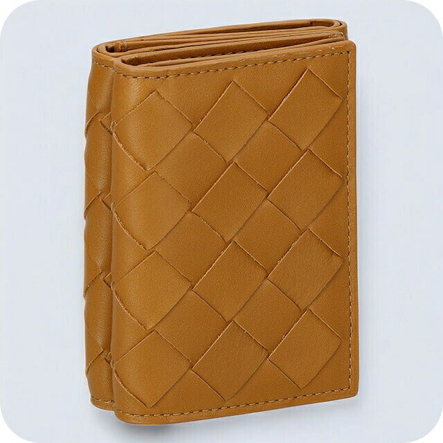 ボッテガ・ヴェネタ 三つ折り財布 レディース ブランド BOTTEGA VENETA イントレチャート 609285 VCRA1 2596 ブラウン 609285-VCRA1-2596