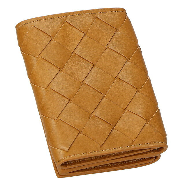 ボッテガ・ヴェネタ 三つ折り財布 レディース ブランド BOTTEGA VENETA イントレチャート 609285 VCRA1 2596 ブラウン 609285-VCRA1-2596