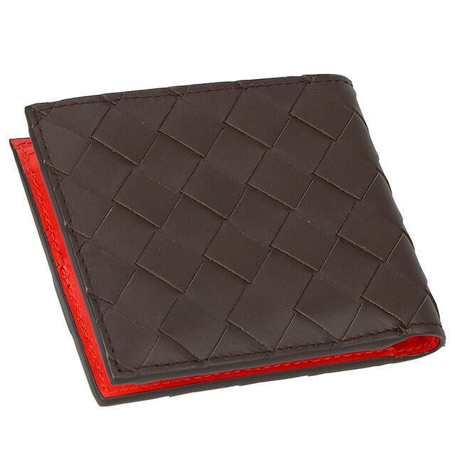 ボッテガ・ヴェネタ 二つ折り財布 メンズ ブランド BOTTEGA VENETA イントレチャート 619390 VCPQ7 2116 ブラウン/オレンジ 619390-VCPQ7-2116