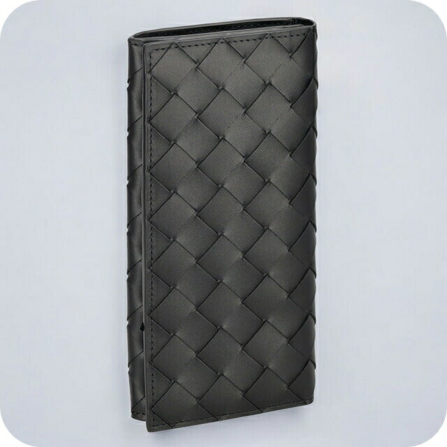 ボッテガ・ヴェネタ 長財布 メンズ レディース ブランド BOTTEGA VENETA イントレチャート 635567 V3US1 8803 ブラック 635567-V3US1-8803
