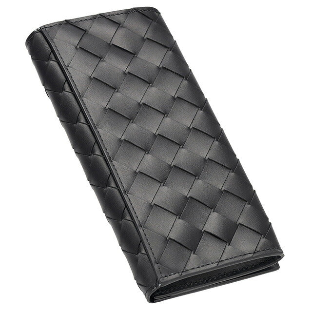 ボッテガ・ヴェネタ 長財布 メンズ レディース ブランド BOTTEGA VENETA イントレチャート 635567 V3US1 8803 ブラック 635567-V3US1-8803