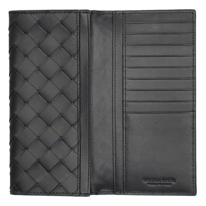ボッテガ・ヴェネタ 長財布 メンズ レディース ブランド BOTTEGA VENETA イントレチャート 635567 V3US1 8803 ブラック 635567-V3US1-8803