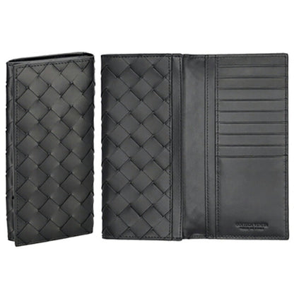 ボッテガ・ヴェネタ 長財布 メンズ レディース ブランド BOTTEGA VENETA イントレチャート 635567 V3US1 8803 ブラック 635567-V3US1-8803