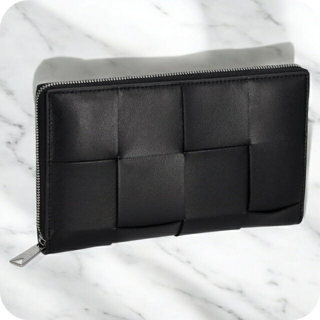 ボッテガ・ヴェネタ 長財布 メンズ レディース ブランド BOTTEGA VENETA レザー 649607-V47V1 ブラック 649607-V47V1-8803