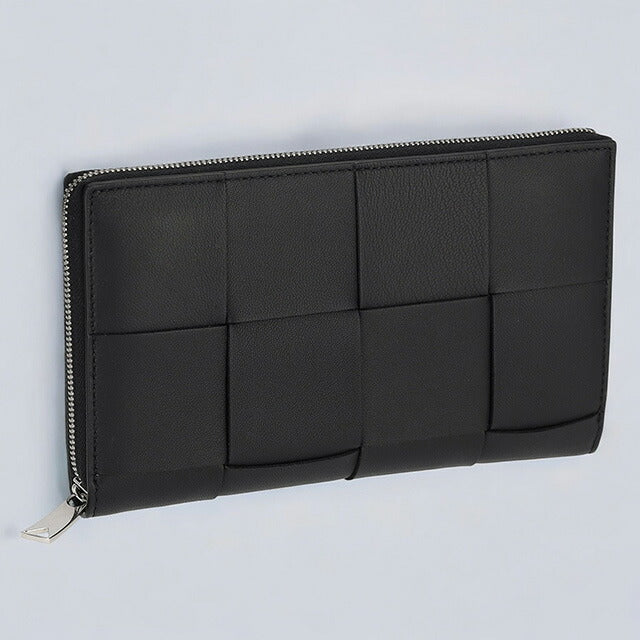 ボッテガ・ヴェネタ 長財布 メンズ ブランド BOTTEGA VENETA マキシイントレチャート レザー 651368 V3UO1 8803 ブラック 651368-V3UO1-8803