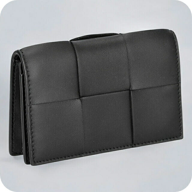 ボッテガ・ヴェネタ 名刺入れ レディース ブランド BOTTEGA VENETA イントレチャート 651396 V3UO3 8803 ブラック 651396-V3UO3-8803