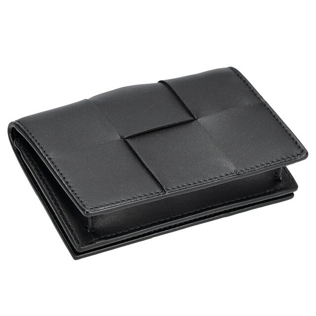 ボッテガ・ヴェネタ 名刺入れ レディース ブランド BOTTEGA VENETA イントレチャート 651396 V3UO3 8803 ブラック 651396-V3UO3-8803