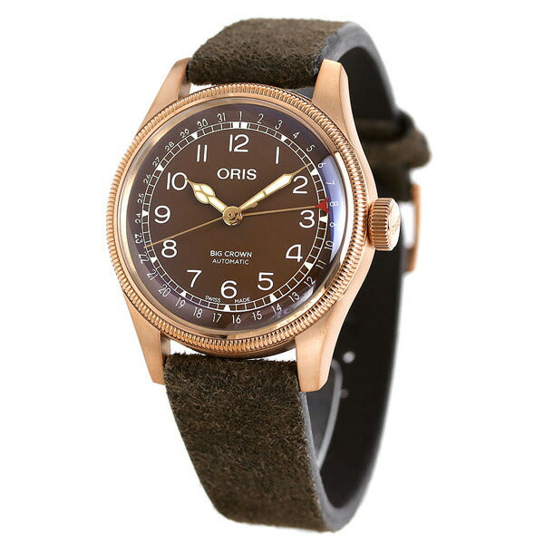 オリス 腕時計 ビッグクラウン ポインターデイト 40mm 01 754 7741 3166-07 5 20 74BR ORIS 時計 自動巻き ブロンズ 銅 新品 754-7741-3166LBR
