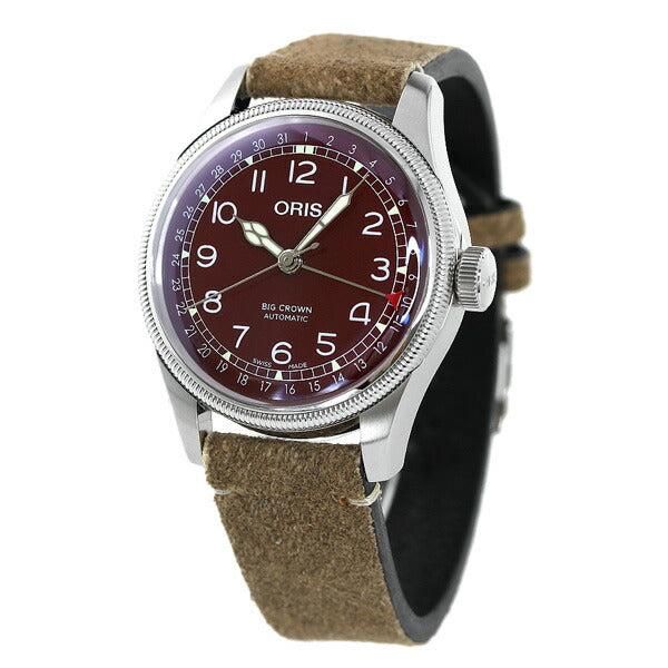 オリス 時計 ビッグクラウン ポインターデイト 40mm 01 754 7741 4068-07 5 20 50 ORIS 腕時計 自動巻き  新品 754-7741-4068LBR