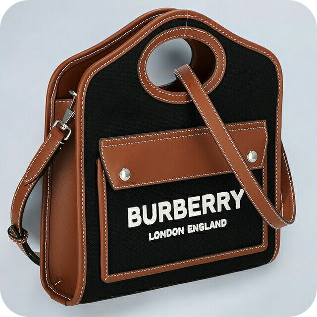 バ−バリ− ハンドバッグ レディース ブランド BURBERRY 8055746 ブラック/ブラウン 8055746