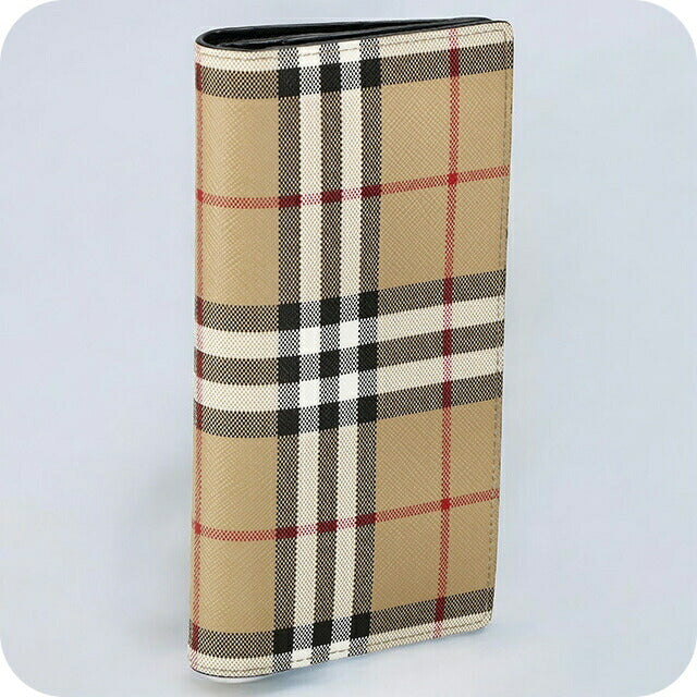 バ−バリ− 長財布 メンズ レディース ブランド BURBERRY チェック 8065640 ベージュ/ブラック 8065640