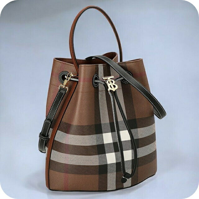 バ−バリ− ハンドバッグ レディース ブランド BURBERRY チェック 8069655 ブラウン 8069655