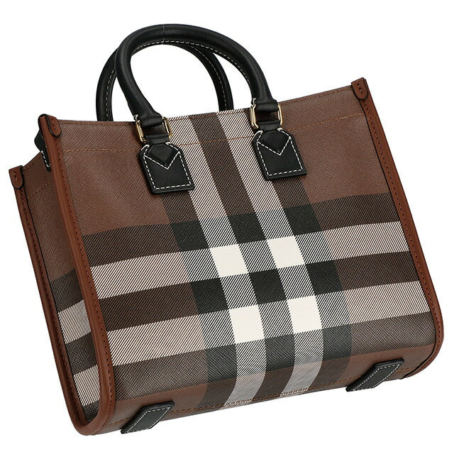バ−バリ− ハンドバッグ レディース ブランド BURBERRY チェック 8069661 ブラウン 8069661