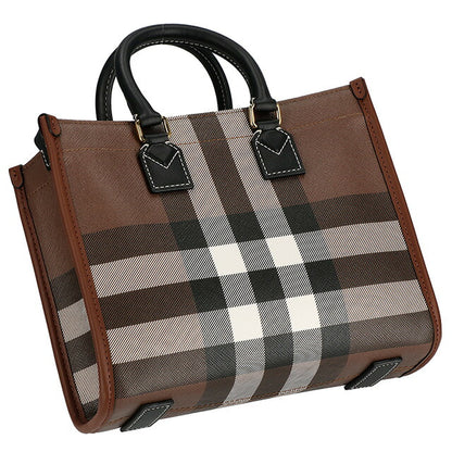 バ−バリ− ハンドバッグ レディース ブランド BURBERRY チェック 8069661 ブラウン 8069661