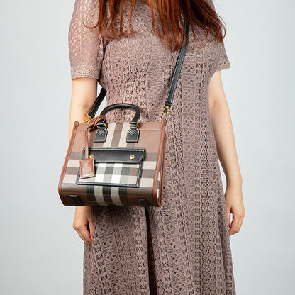 バ−バリ− ハンドバッグ レディース ブランド BURBERRY チェック 8069661 ブラウン 8069661