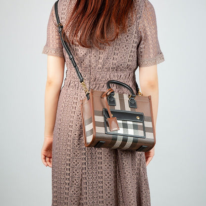 バ−バリ− ハンドバッグ レディース ブランド BURBERRY チェック 8069661 ブラウン 8069661