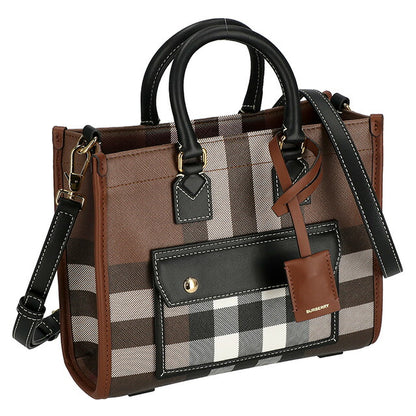 バ−バリ− ハンドバッグ レディース ブランド BURBERRY チェック 8069661 ブラウン 8069661