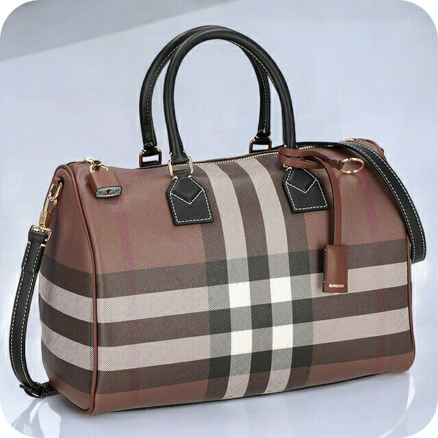 バ−バリ− ハンドバッグ レディース ブランド BURBERRY チェック 8069662 ブラウン 8069662