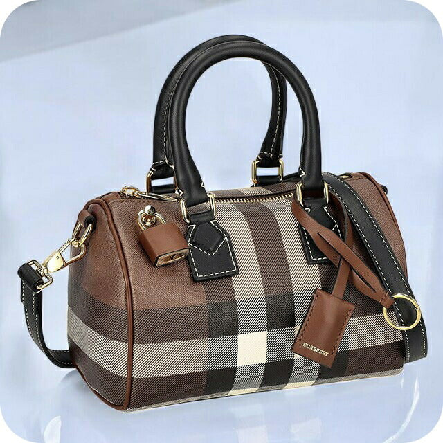 バ−バリ− ハンドバッグ レディース ブランド BURBERRY チェック 8069663 ブラウン 8069663
