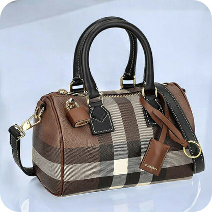 バ−バリ− ハンドバッグ レディース ブランド BURBERRY チェック 8069663 ブラウン 8069663