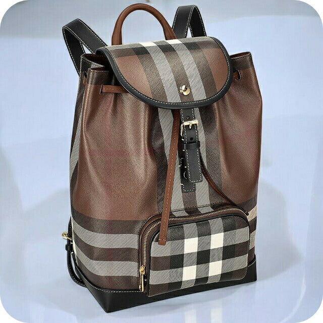 バ−バリ− リュック メンズ ブランド BURBERRY チェック 8069664 ブラウン 8069664