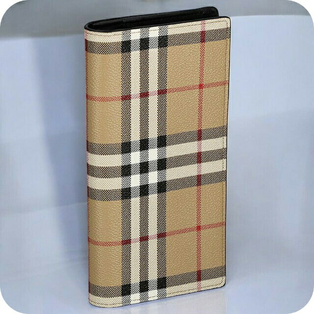 バ−バリ− 長財布 メンズ ブランド BURBERRY チェック 8069819 ベージュ/ブラック 8069819