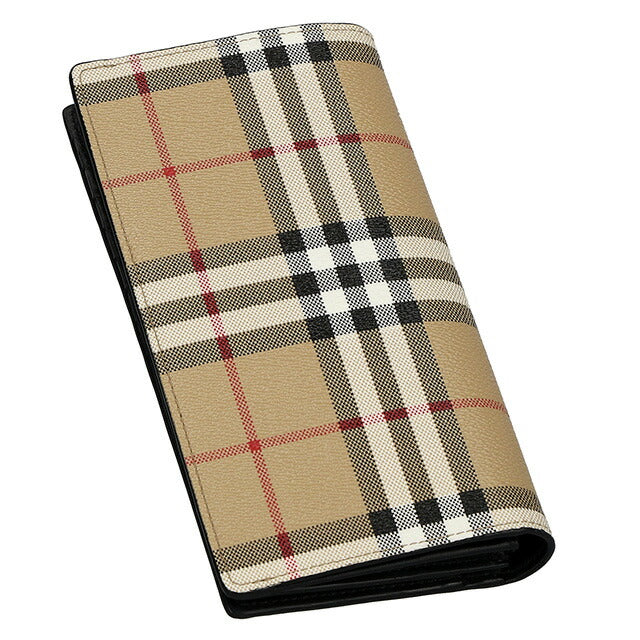 バ−バリ− 長財布 メンズ ブランド BURBERRY チェック 8069819 ベージュ/ブラック 8069819
