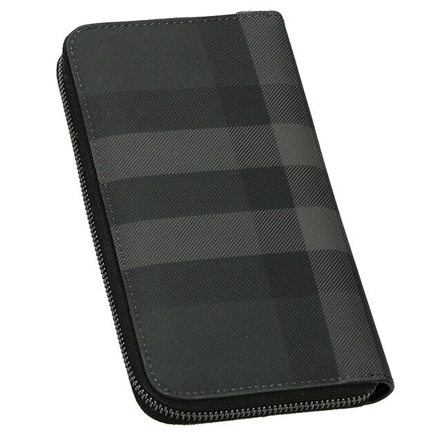 バ−バリ− 長財布 メンズ ブランド BURBERRY チェック 8070254 ブラック 8070254