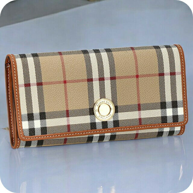 バ−バリ− 長財布 レディース ブランド BURBERRY チェック 8070414 ベージュ 8070414