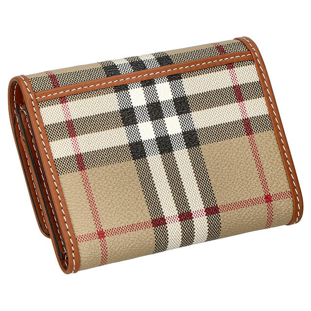 バ−バリ− 三つ折り財布 レディース ブランド BURBERRY チェック 8070415 ベージュ 8070415