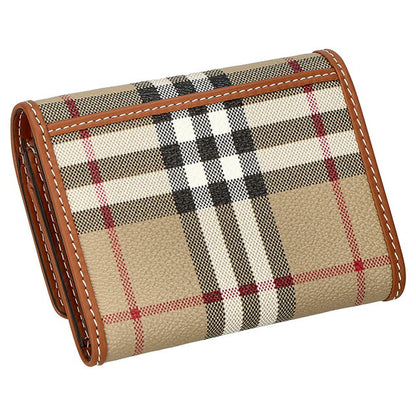 バ−バリ− 三つ折り財布 レディース ブランド BURBERRY チェック 8070415 ベージュ 8070415