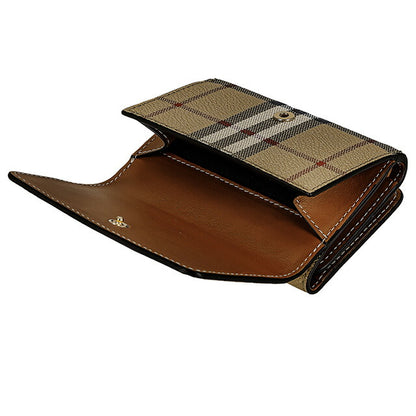バ−バリ− 三つ折り財布 レディース ブランド BURBERRY チェック 8070416 ベージュ 8070416