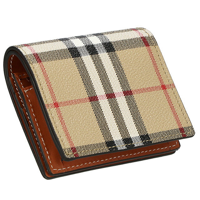 バ−バリ− 二つ折り財布 レディース ブランド BURBERRY チェック 8070417 ベージュ 8070417