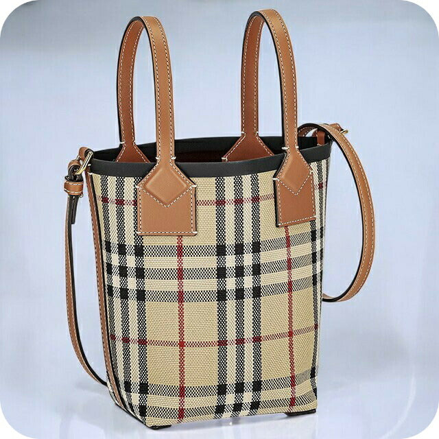 バ−バリ− ハンドバッグ レディース ブランド BURBERRY チェック 8070461 ベージュ 8070461