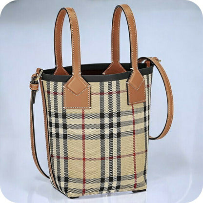 バ−バリ− ハンドバッグ レディース ブランド BURBERRY チェック 8070461 ベージュ 8070461