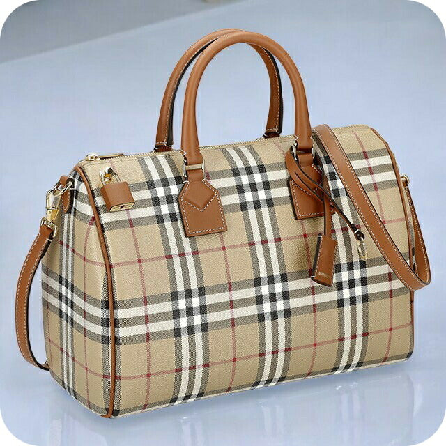バ−バリ− ハンドバッグ レディース ブランド BURBERRY チェック 8071355 ベージュ 8071355