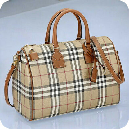 バ−バリ− ハンドバッグ レディース ブランド BURBERRY チェック 8071355 ベージュ 8071355