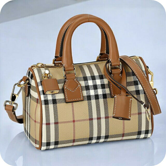 バ−バリ− ハンドバッグ レディース ブランド BURBERRY チェック 8071357 ベージュ 8071357