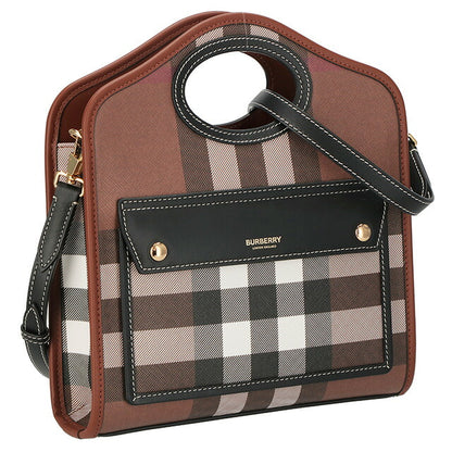 バ−バリ− ハンドバッグ レディース ブランド BURBERRY チェック 8071386 ブラウン 8071386