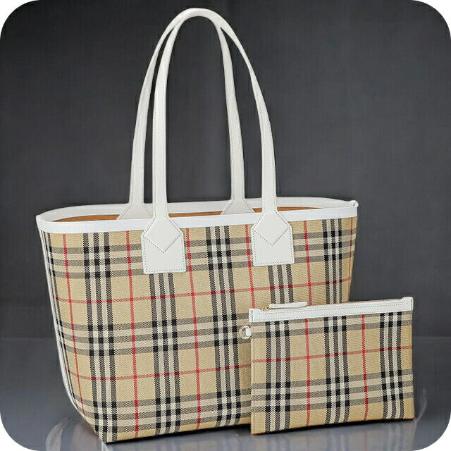 バ−バリ− トートバッグ レディース ブランド BURBERRY チェック 8072332 ベージュ 8072332