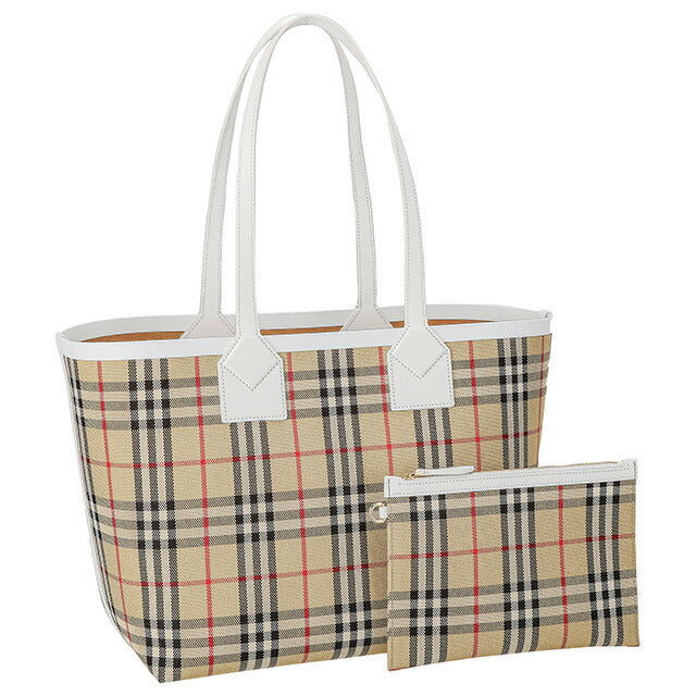 バ−バリ− トートバッグ レディース ブランド BURBERRY チェック 8072332 ベージュ 8072332